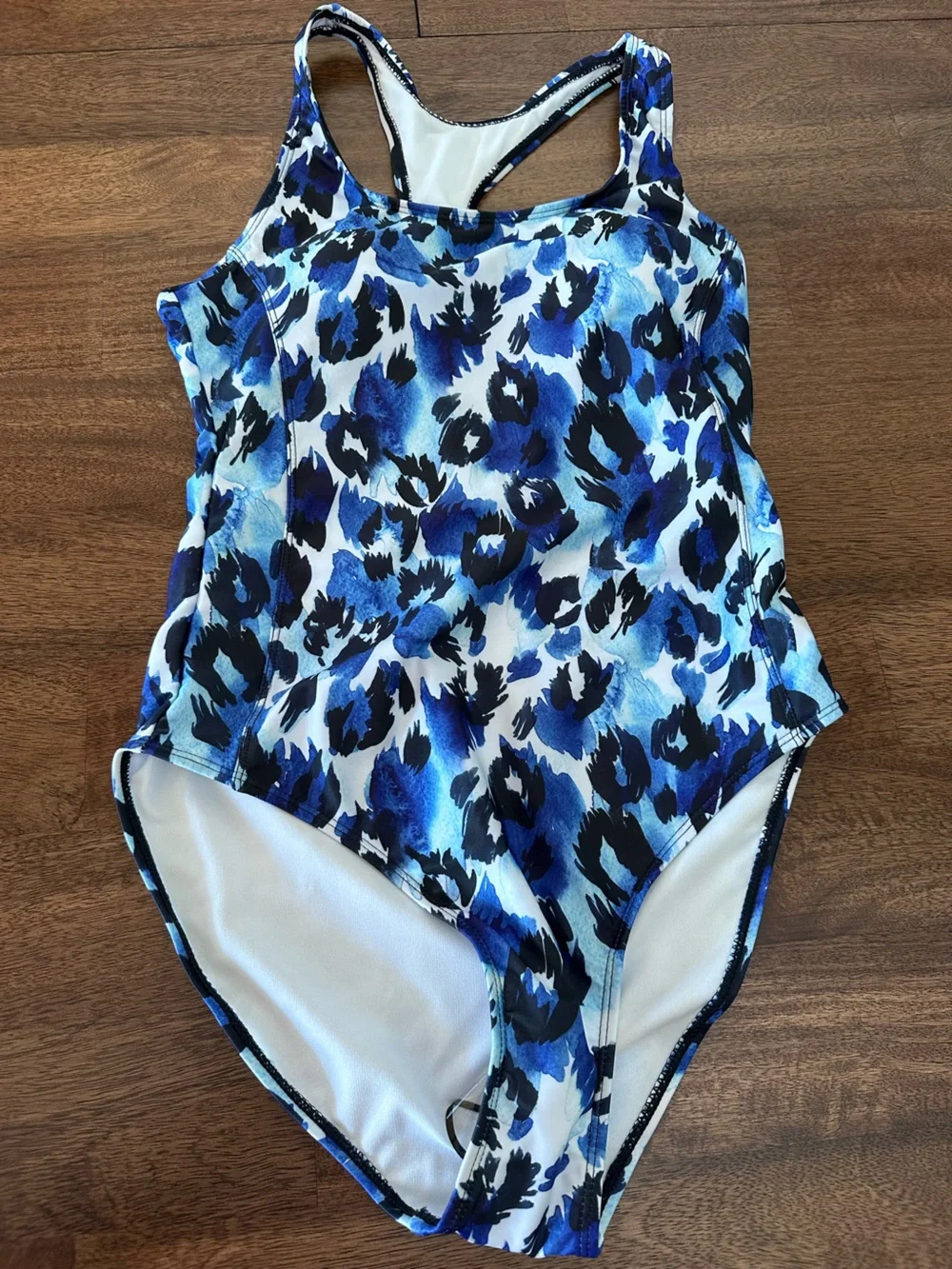 Nicole Miller Aqua Cheetah Print One-Piece Swimsuit